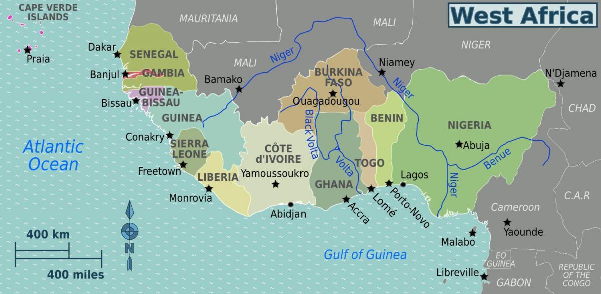 Karte gana, rietumāfrikā